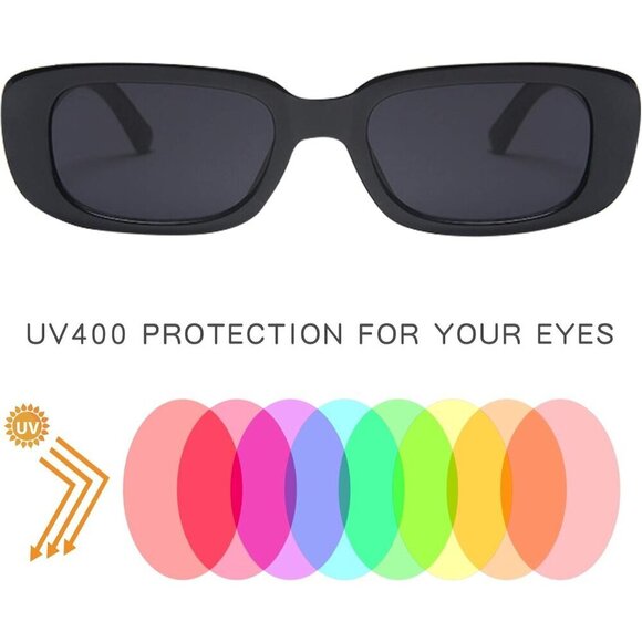 12 Pack Color Rectangle Sunglasses Bulk UV Protection Trendy Fashion for Women